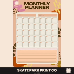 Monthly Planner - Printable A4 DIGITAL DOWNLOAD