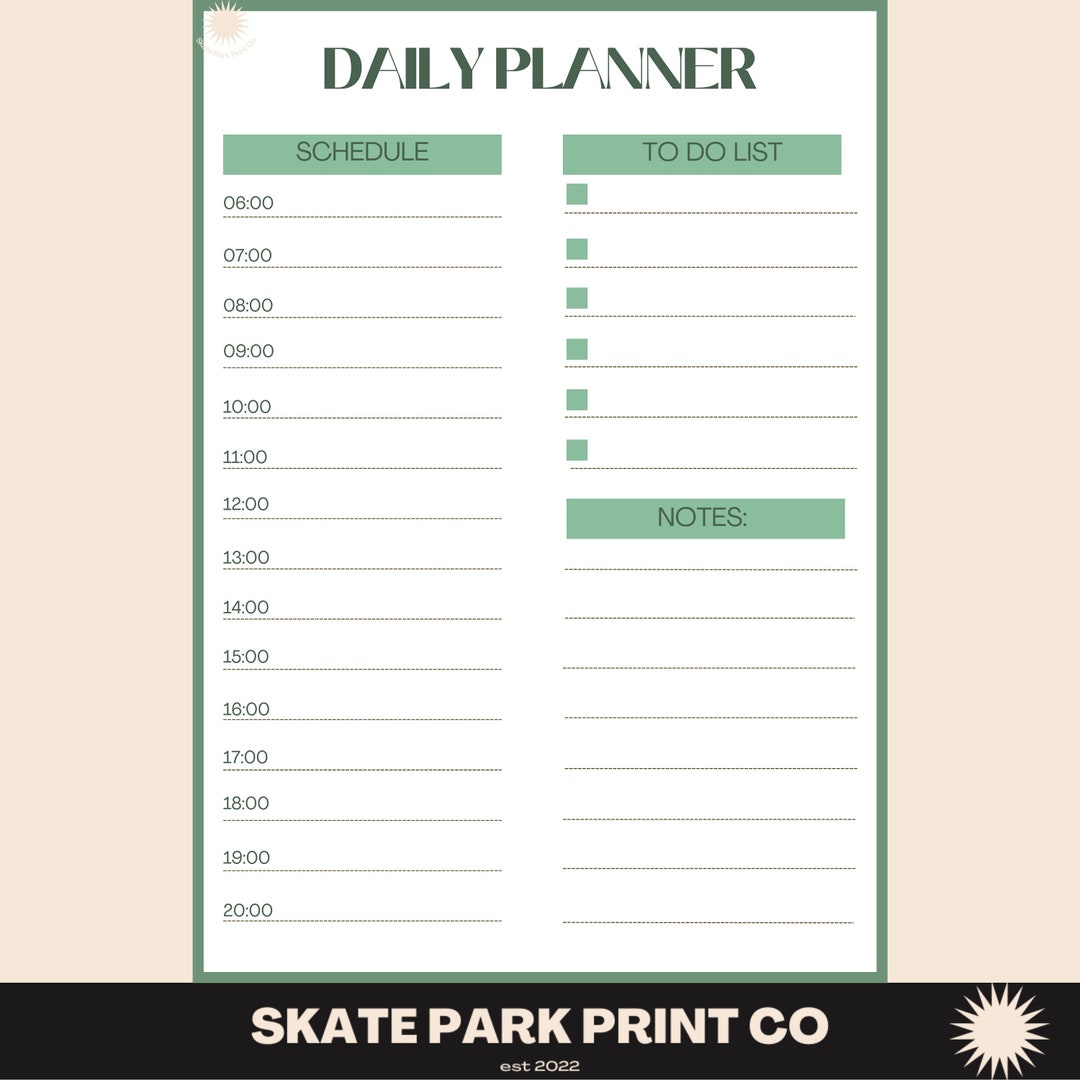 Daily Planner - Printable A4 DIGITAL DOWNLOAD - Etsy