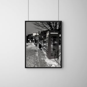 Telephone Booth Mont-Royal, Montreal Printable City Photography Wall Art, Montreal City Photography, Montreal City Poster, Quebec Print