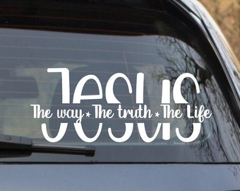 Jesus the way the truth the life religious permanent decal