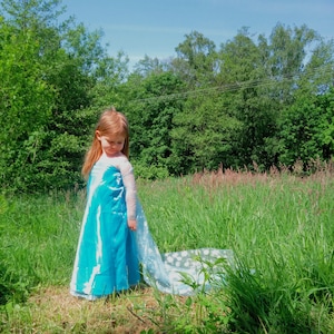 Vestido Princesa Padrão com cauda Destacável inspirado na Elsa