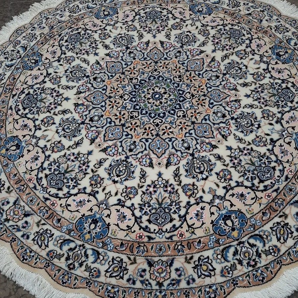 Blue Round Rug Etsy