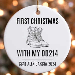 Military Retirement Gift Veteran Personalized DD214 Ornament For Army Air Force Coast Guard Marines Navy Space Force Retired Armed Forces