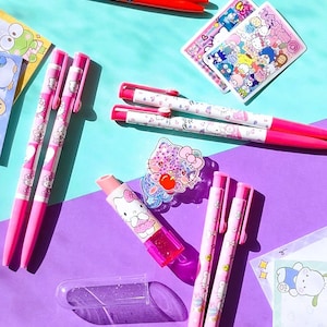 Kawaii Kitty Gel Pen Set of 4 Retractable Gel Pen