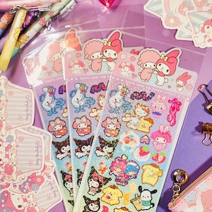 Kawaii Friends Holographic Glitter Sticker Sheet