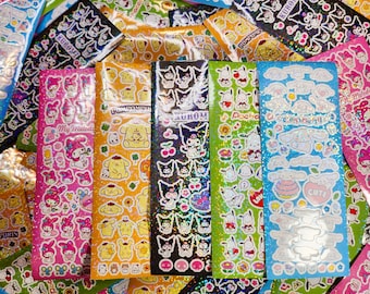 5 Kawaii Kitty & Friends Mini Sticker Sheets Bundle