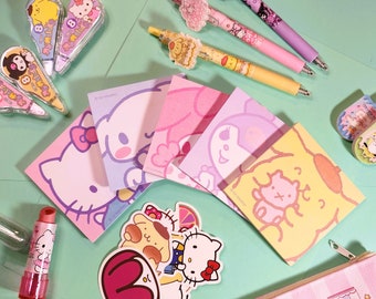 Kawaii Kitty Notepad: Japanese Cartoon Sticky Notes, 50 Pages