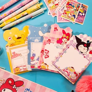Kawaii Kitty & Friends Notepads Cute Sticky Notes Memo pads Japanese Kawaii Stationery Planner Accessories Scrapbooking Journals