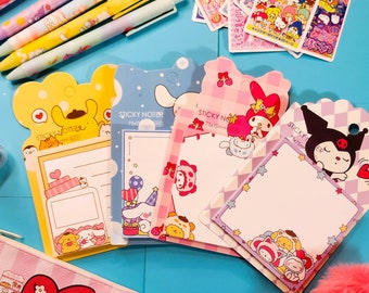 Kawaii Kitty Sticky Notes, Japanese Stationery Memo Pads