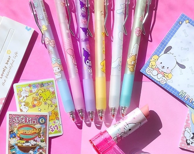 Kawaii Kitty & Friends Gel Pens: Retractable Journaling Pens