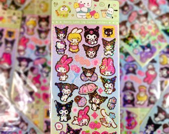 Kawaii Kitty & Friends Glitter Holographic Sticker Sheet