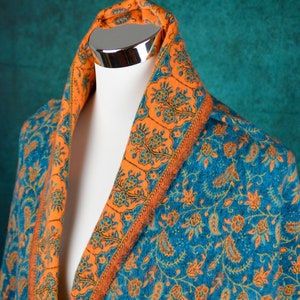 TIBET Schal aus Yakwollemix in feinem floralen Muster Nr. 34 Bild 4