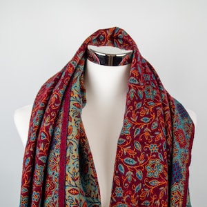 Sciarpa ~ ETNO PETROLIO ~ Grande Coperta Scialle In Cui Avvolgersi ~ Moda Tribale ~ Sciarpa Di Yak ~ Sciarpa Avvolgente ~ Sciarpa Di Lana Boema - Foto 4