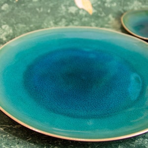 Großer Teller aus Portugal, Keramikteller, Blauer Teller, Dinnerplate Bild 4