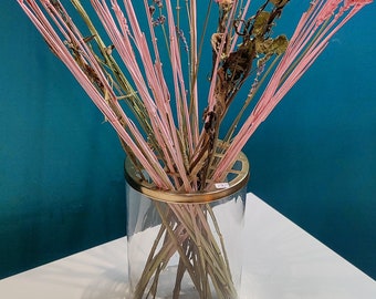 Vase mit abnehmbarem Gitterdeckel, Glassgefäß, Dekovase, Windlicht