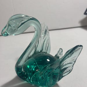 Hand Blown Art Glass Swan Figurine