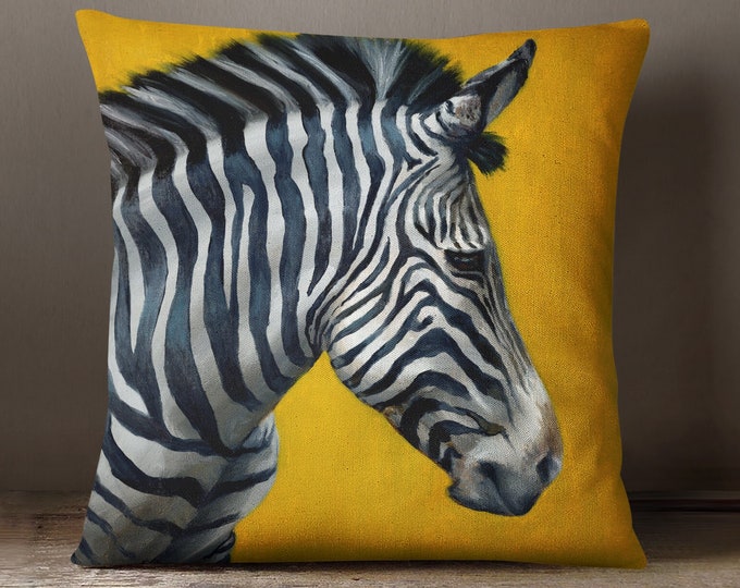 Zebra Cushion, Zebra Pillow, Home Decor, Home Lover, Housewarming Gift, Safari Print