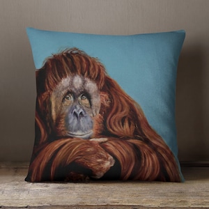 Orangutan Cushion for Orangutan Lovers Orangutan Home Decor Animal Lover Housewarming Gift Orangutan