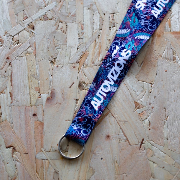 Japanese dragon style keychain lanyard