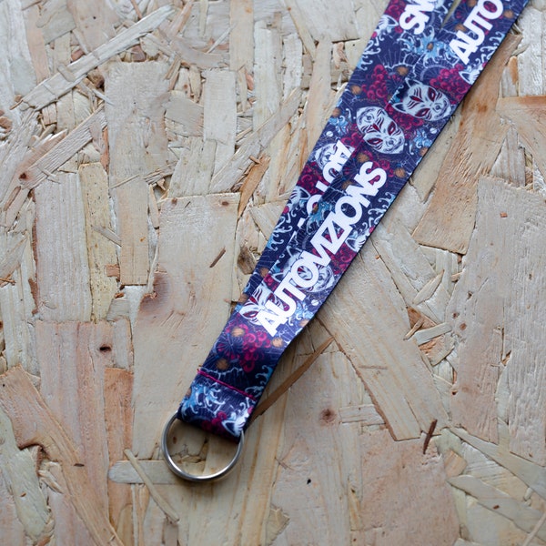 Oriental Mask style keychain lanyard