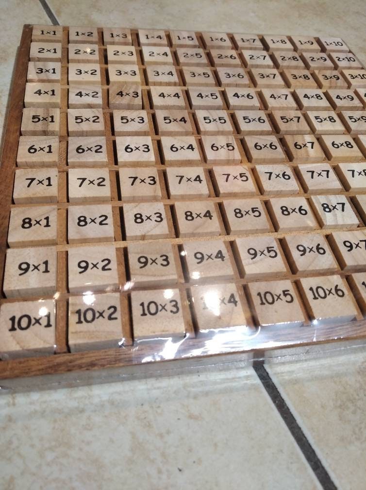 Wooden Educational Multiplication Table Math Board Game Toy Learning GG 
