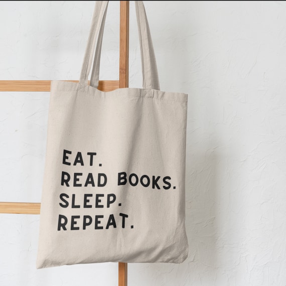 Book Tote Bag Canvas Library Tote Bag Book Reader Gift Etsy