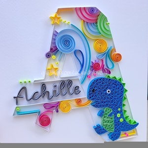 Quilling paper art lettera con nome in quilling