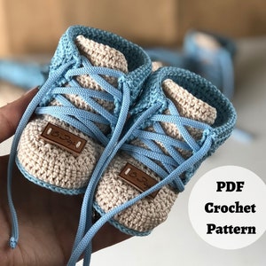crochet baby shoes - baby sport shoe pattern - baby high top boots