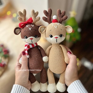 Crochet Pattern Rudolph’s Snuggle, Red Nosez Reindeer Crochet Pattern ...