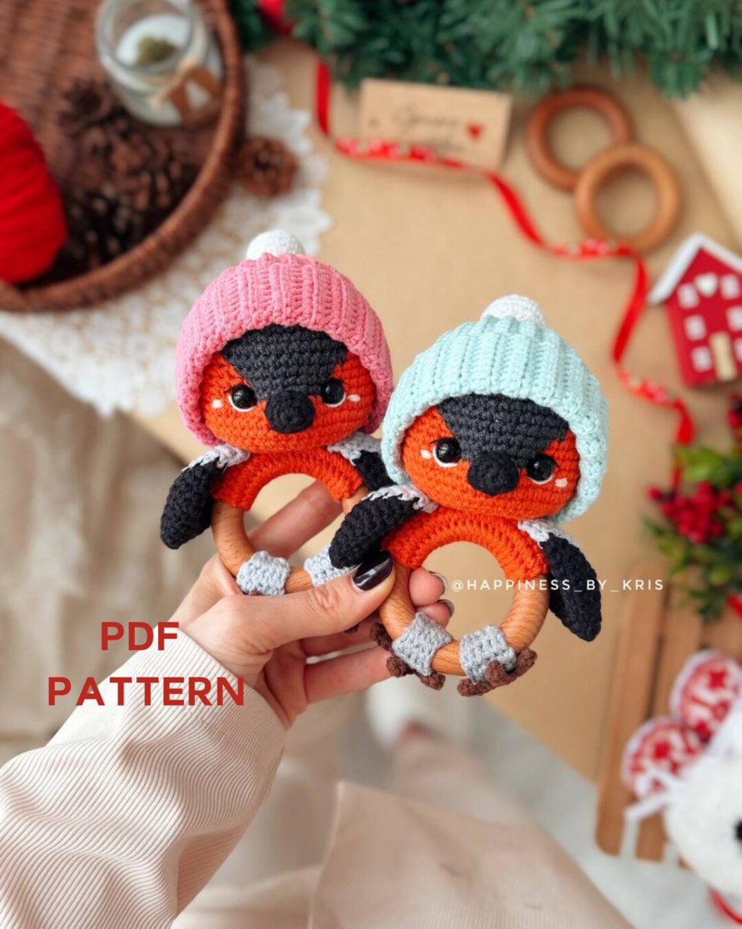 Bullfinch Rattle Crochet Pattern | Amigurumi Bird Patterns PDF - Etsy