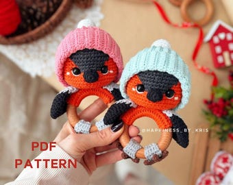 Bullfinch Rattle Crochet Pattern | Amigurumi Bird Patterns PDF