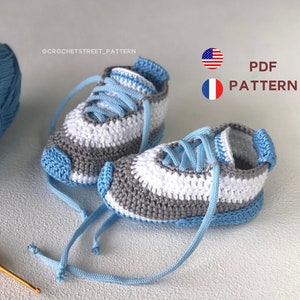 CROCHET PATTERN: baby shoes booties sneakers, Baby Boy Crochet Pattern, Newborn essentials, Crochet booties pattern
