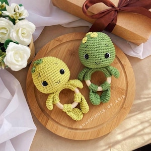 Rattle Little Turtle Crochet Pattern, Gifts for newborns, Gift for young parents, First toy, First time mom emotional gift, PDF PATTERN