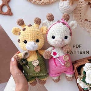 Amigurumi Giraffe Fluffy Pattern, Cute Crochet Animals Toy Pattern, Crotchet Animal Plushie Patterns, Child Toy Crochet Pattern PDF