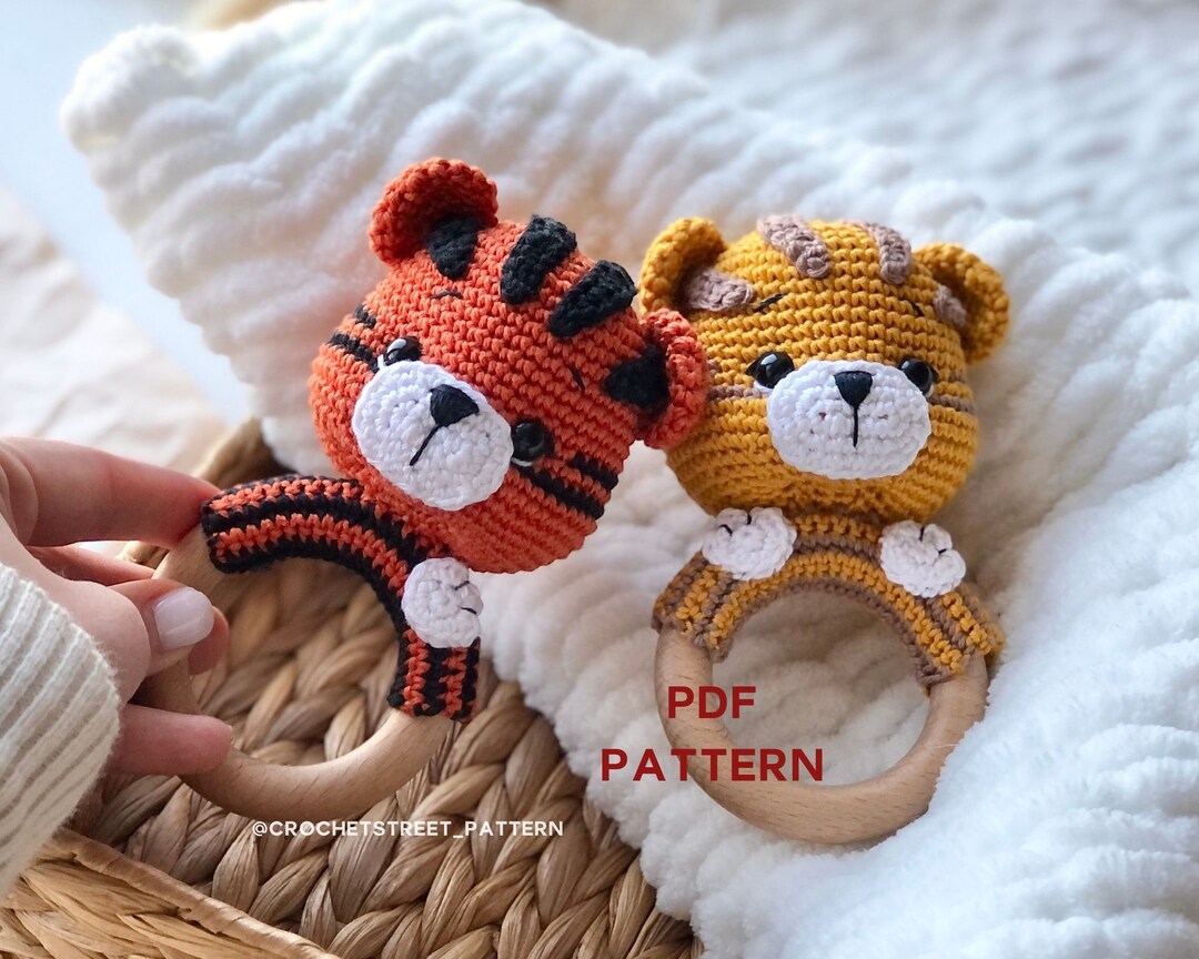 Tiger Baby Rattle Crochet Pattern - Amigurumi Tiger Toy Crochet Pattern ...
