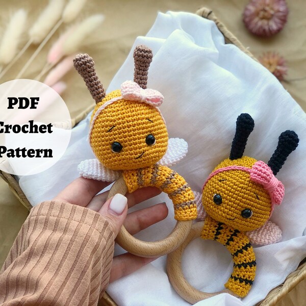 Bee CROCHET PATTERN: Petunia The Bee tiny girlfriend with a bow, Unique Gifts, Honey Bee Lovers Gift, Personalized Baby Gifts