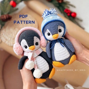 Crochet Patterns Penguin Amigurumi, Crochet Winter Toy Patterns, Crochet Penguin Christmas Ornament, Easy Holiday Amigurumi Crochet Pdf
