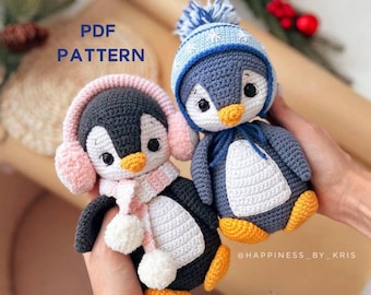 Modèles au crochet Amigurumi pingouin, Modèles de jouets d'hiver au crochet, Décoration de Noël pingouin au crochet, Amigurumi facile pour les vacances au crochet Pdf