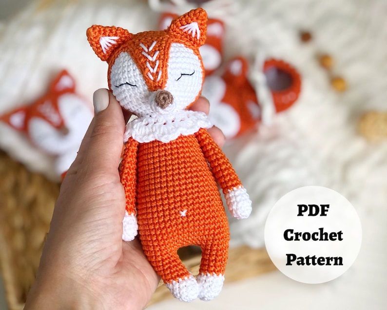 PATTERN BUNDLE: Crochet Fox Patterns - 4 PDF Tutorial, Fox crochet patterns, Crochet lovey pattern, Crochet baby shoe pattern bild 7