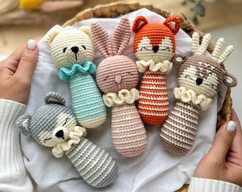 Set of 5 Patterns: Fox, Deer, Bunny, Wolf, Bear | Crochet Forest Animal Patterns | Amigurumi Toys | Easy to follow Pdf Patterns