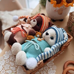 Crochet Bear Pajamas Pattern PDF – Amigurumi Doll Clothes | Bear Sleepwear Outfit | Crochet Toy Clothes Pattern | English US Terms image 2