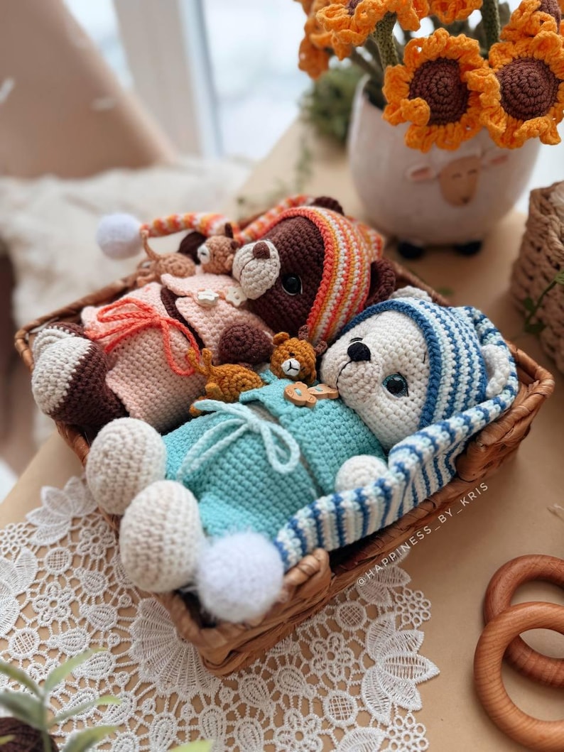 Crochet Bear Pajamas Pattern PDF – Amigurumi Doll Clothes | Bear Sleepwear Outfit | Crochet Toy Clothes Pattern | English US Terms image 2