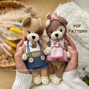 Amigurumi Puppy Dog Crochet Pattern, Cute Crochet Toy Outfit in Dress & Overalls crochet pattern, Handmade Gift for Dog Lovers PDF Pattern