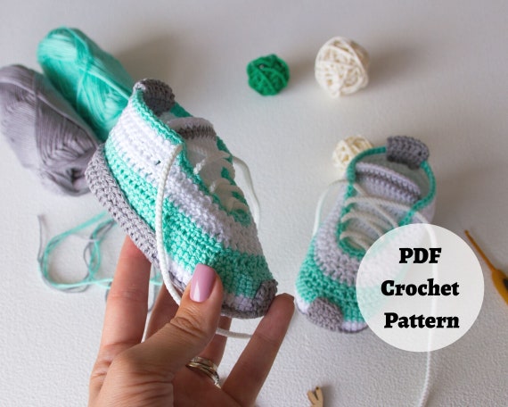 Pantofoline Neonato Lana Scarpine Amigurumi All'Uncinetto Per Neonato 0-6 Mesi - Sneakers In Lana Fatte A Mano, Pantofole Scarpe Fatte A Mano Bebè - Foto 2