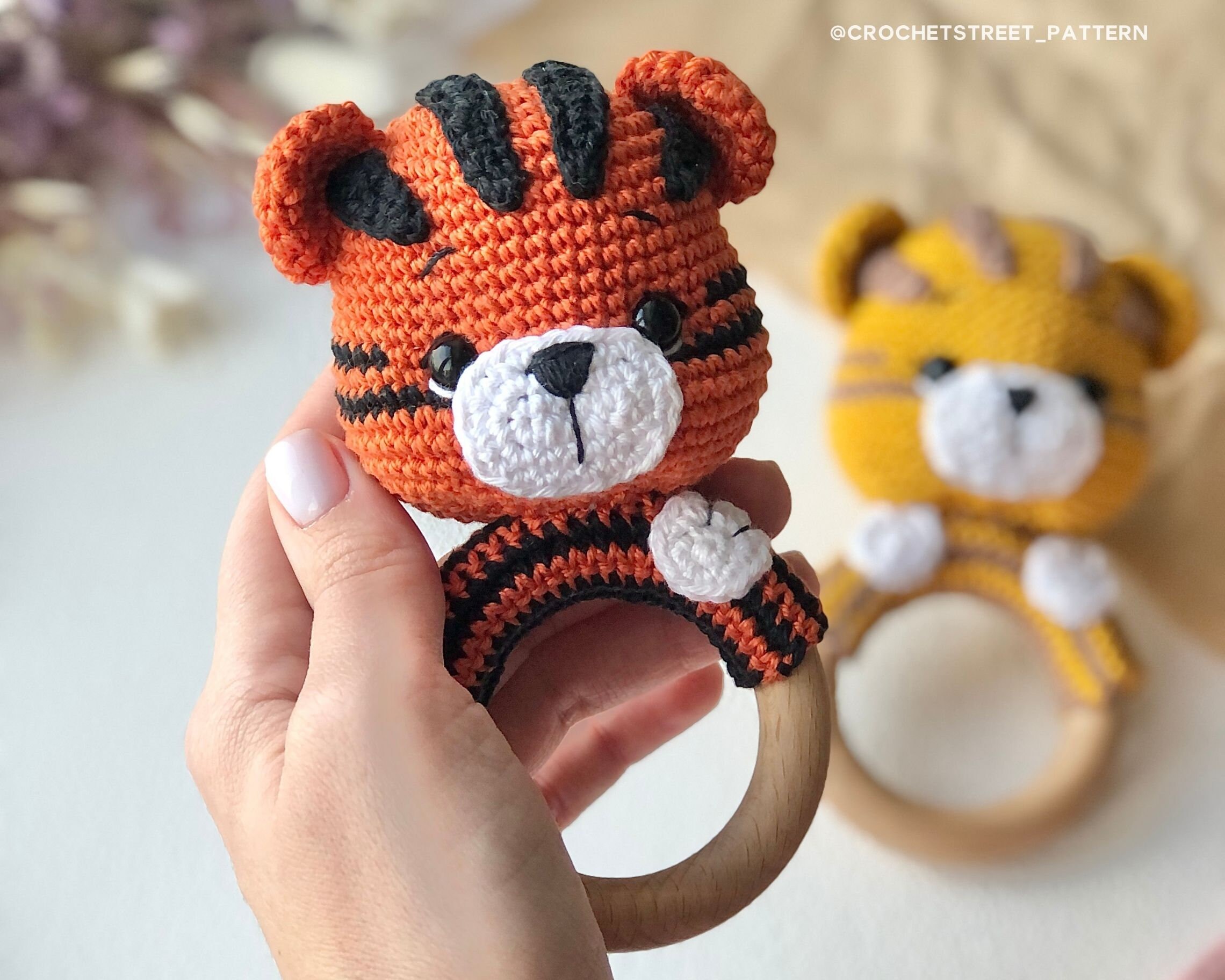 Tiger Baby Rattle Crochet Pattern - Amigurumi Tiger Toy Crochet Pattern ...