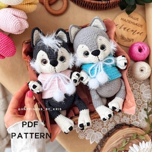 Crochet Wolf Pattern PDF – Amigurumi Wolf Doll Tutorial | Cute Woodland Animal Toy, English Crochet Pattern | Cotton Yarn Crochet Pattern