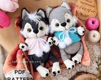 Crochet Wolf Pattern PDF – Amigurumi Wolf Doll Tutorial | Cute Woodland Animal Toy, English Crochet Pattern | Cotton Yarn Crochet Pattern