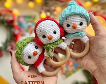 Snowman Rattle Crochet PDF Pattern | Baby Shower Winter Gift | DIY Holiday Nursery Decor | Cute Handmade Keepsake for New Parents