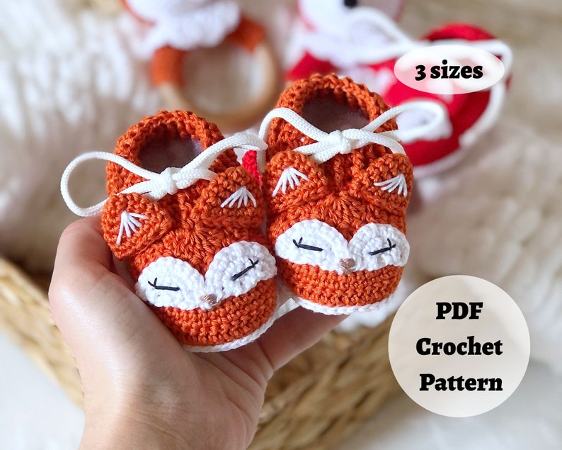 PATTERN BUNDLE: Crochet Fox Patterns - 4 PDF Tutorial, Fox crochet patterns, Crochet lovey pattern, Crochet baby shoe pattern bild 9
