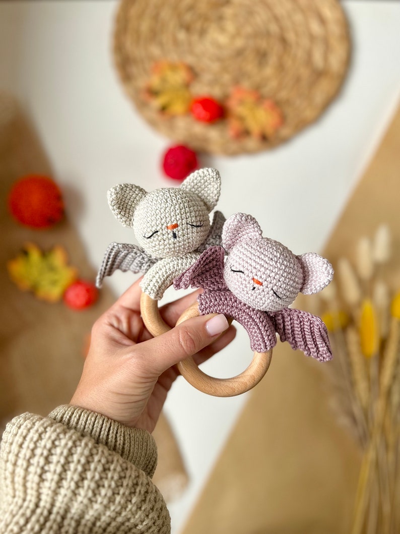 Sleeping Bat Baby Rattle CROCHET PATTERN, Amigurumi Animal Crochet ...
